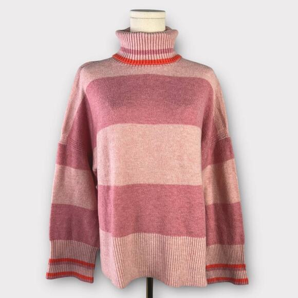 J.Crew Striped Turtleneck Sweater in Supersoft Yarn Size Medium - Picture 2 of 7